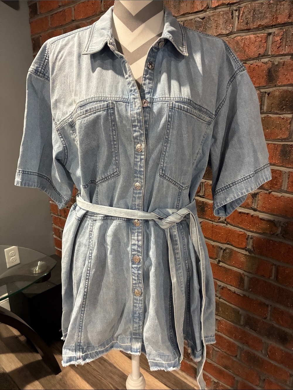 We The Free denim shirt dress. Size Small